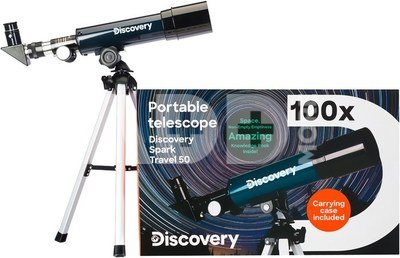Teleskopas su knyga Discovery Spark Travel 50 (RU)