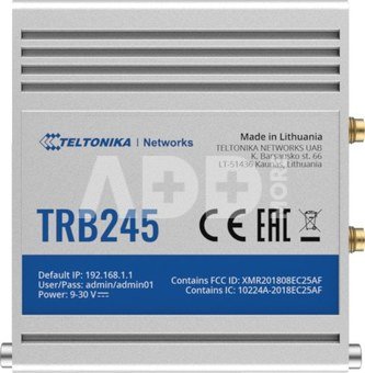 Teltonika TRB245 LTE Gateway: No WiFi, 4G, Dual SIM, Enthernet port, RS232+RS485 ports, GPS Teltonika