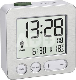TFA 60.2545.54 RC Alarm Clock silver/white