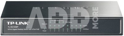 TP-LINK Switch TL-SG1008P Unmanaged, Desktop, 1 Gbps (RJ-45) ports quantity 8, PoE ports quantity 4, Power supply type External