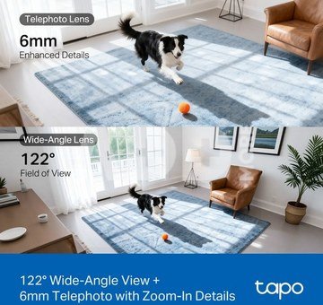 TP-LINK Tapo C245D | Dual Lens Pan/Tilt Security Camera | Dome | 3 MP | 3.1mm/F1.6 | MicroSD Card up to 512 GB