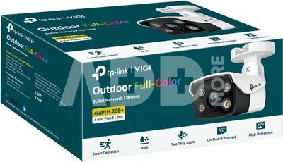 TP-LINK VIGI 4MP Outdoor Full-Color Network Camera VIGI C340 Bullet, 4 mm, IP66, H.265+/H.265/H.264+/H.264, MicroSD