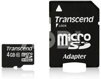 Transcend microSDHC 4GB Class 10 + SD-Adapter