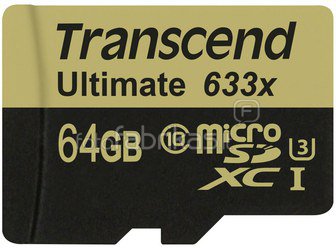 Transcend microSDXC 64GB Class 10 UHS-I U3 633x + SD-Adapter