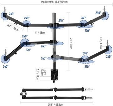 NEEWER DESKTOP LIVE BROADCAST STAND With 4 boom arms 10102160 (DEMO)