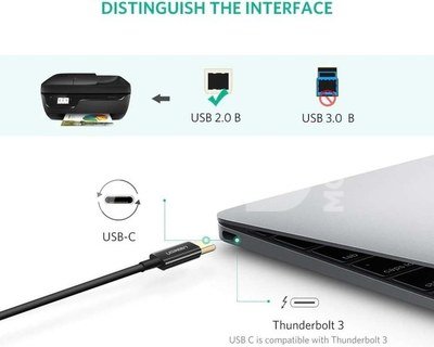 UGREEN US241 to 2m USB 2.0 C-B printer cable (black)