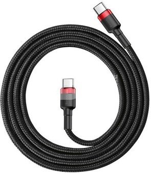 USB-C PD Baseus Cable Cafule PD 2.0 QC 3.0 60W 1m (black and red)