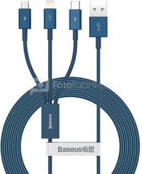 BASEUS Superior Series Fast Charging Cable 3w1 1.5m Blue