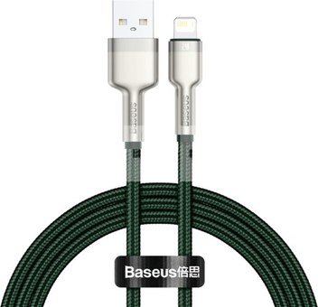 USB cable for Lightning Baseus Cafule, 2.4A, 1m (green)