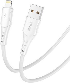 USB to Lightning cable Vipfan Colorful X12, 3A, 1m (white)