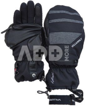 VALLERRET SKADI ZIPPER MITT LRS: BLACK S