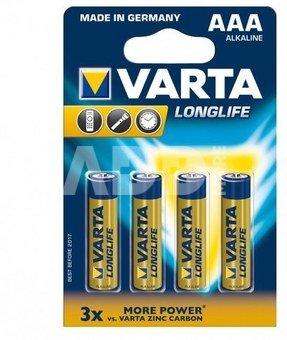 1x4 Varta Longlife Extra Micro AAA LR 03