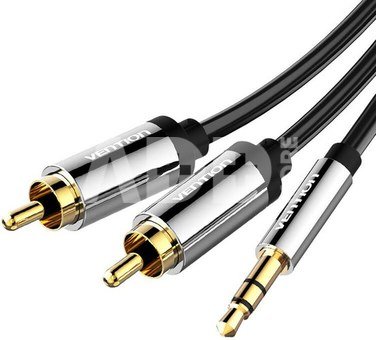 Vention BCFBG 2x RCA cable (Cinch) jack 3.5mm, 1.5m (black)
