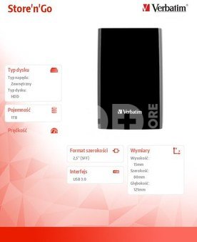Verbatim Store n Go Portable 1TB USB 3.0 black