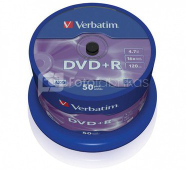 Verbatim DVD-R 4.7GB 16X50 pakuotė AZO
