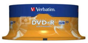 1x25 Verbatim DVD-R 4,7GB 16x Speed, matt silver