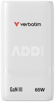 Verbatim Fold n Go GaN Charger 65W 2xUSB C wei&szlig; klappb.St.32355