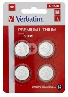 1x4 Verbatim CR 2032 Lithium battery 49533