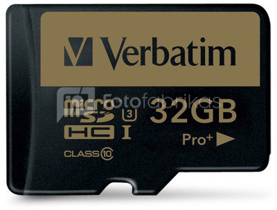 Verbatim microSDHC Pro+ 32GB Class 10 UHS-I incl Adapter