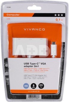Vivanco adapter USB-C - VGA 3in1 (45386)
