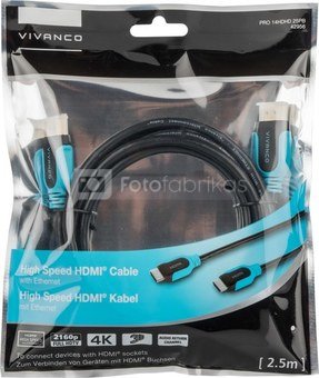 Vivanco cable PRO HDMI - HDMI 2.5m (42956)
