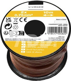 Vivanco cable spool 2x0.75mm 10m