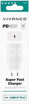 Vivanco charger USB-C PD3 30W, white (62304)