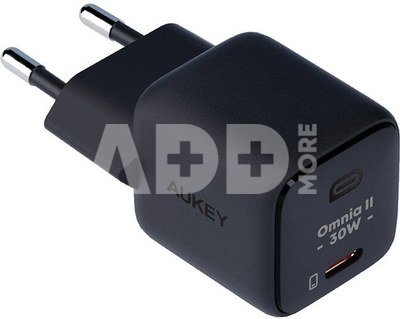 Wall Charger Aukey PA-B1L,USB-C, 30W (black)