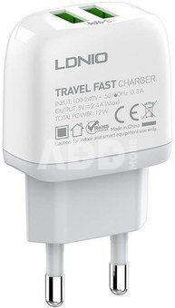 Wall charger LDNIO A2219 2USB + USB-C cable