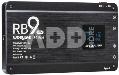 Weeylite RB9 RGBW Portable and Functional Full Color LED Light Chargeable and Dimmable