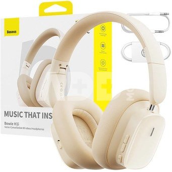 Wireless Headphones with Noise-Cancellation Baseus Bowie H1i (White)
