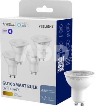 Yeelight LED Smart Bulb GU10 4.5W 350Lm W1 White Dimmable, 4pcs pack