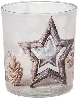 Žvakė stikliniame indelyje WINTER STAR 7x7x8 cm Aura 334988