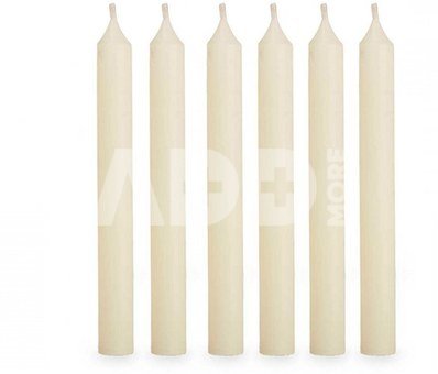 Žvakės 6 vnt D2xH15 cm kreminės spalvos Acorde 92415