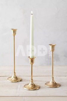 Žvakidės 3 metalinės juodos/auksinės sp. 8x34 cm 8x28 cm 8x24 cm MCH-002-Gwen