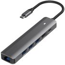 Adapteris USB Type-C - HDMI, LAN, 3x USB 3.0 Type-A, USB Type-C PD100W