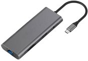 Adapteris USB Type-C - HDMI, LAN, 3x USB Type-A, SD, TF, USB Type-C PD60W, Aux