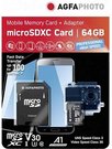 AgfaPhoto MicroSDXC UHS-I 64GB High Speed C10 U3 V30 + Adapter