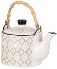 Arbatinukas keramikinis baltas margintas 850 ml Home Deco KA4251