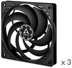 ARCTIC P12 Slim PWM PST korpuso ventiliatoriai, 4-pin, 120mm, juodi, 3 vnt.