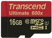 Transcend microSDHC 16GB Class 10 UHS-I MLC 600x + SD-Adapter