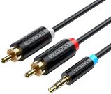 Audio Adapter Cable 3.5mm Male to 2x Male RCA 5m Vention BCLBJ Black