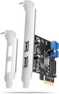 AXAGON PCI-Express card with a pair of internal and a pair of external USB 5Gbps ports | PCEU-232RS