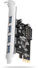 AXAGON PCI-Express card with four external USB-A 5Gbps ports | PCEU-430RS