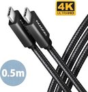 AXAGON SPEED + USB-C, USB 20Gbps Cable, 0.5 m | BUCM32-CM05AB | USB Type-C to USB Type-C