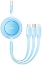 Baseus Bright Mirror 2, USB 3-in-1 cable for micro USB / USB-C / Lightning 3.5A 1.1m (Sky blue)