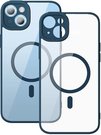 Baseus Frame Transparent Magnetic Case and Tempered Glass set for iPhone 14 Plus (blue)