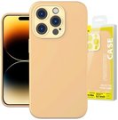 Baseus Liquid Silica Gel Case pro iPhone 14 Pro Max (Sunglow)+ tvrzené sklo + čisticí sada