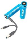 Baterijos 18650 įkraunamos su USB-C lizdu, 3.7V, 2500mAh, Li-Ion, 2vnt.