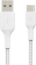 Belkin USB-C/USB-A Cable 15cm braided, white CAB002bt0MWH
